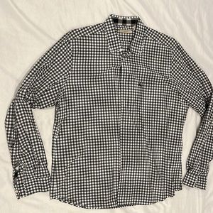 BURBERRY BRIT BLACK & WHITE CHECK BUTTON DOWN COLLAR SHIRT. mens XXL